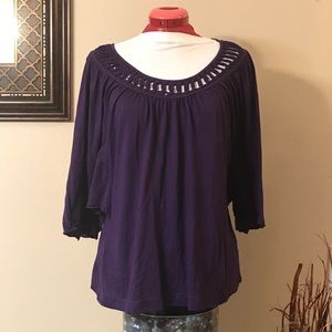 CATO Purple Poncho Blouse
